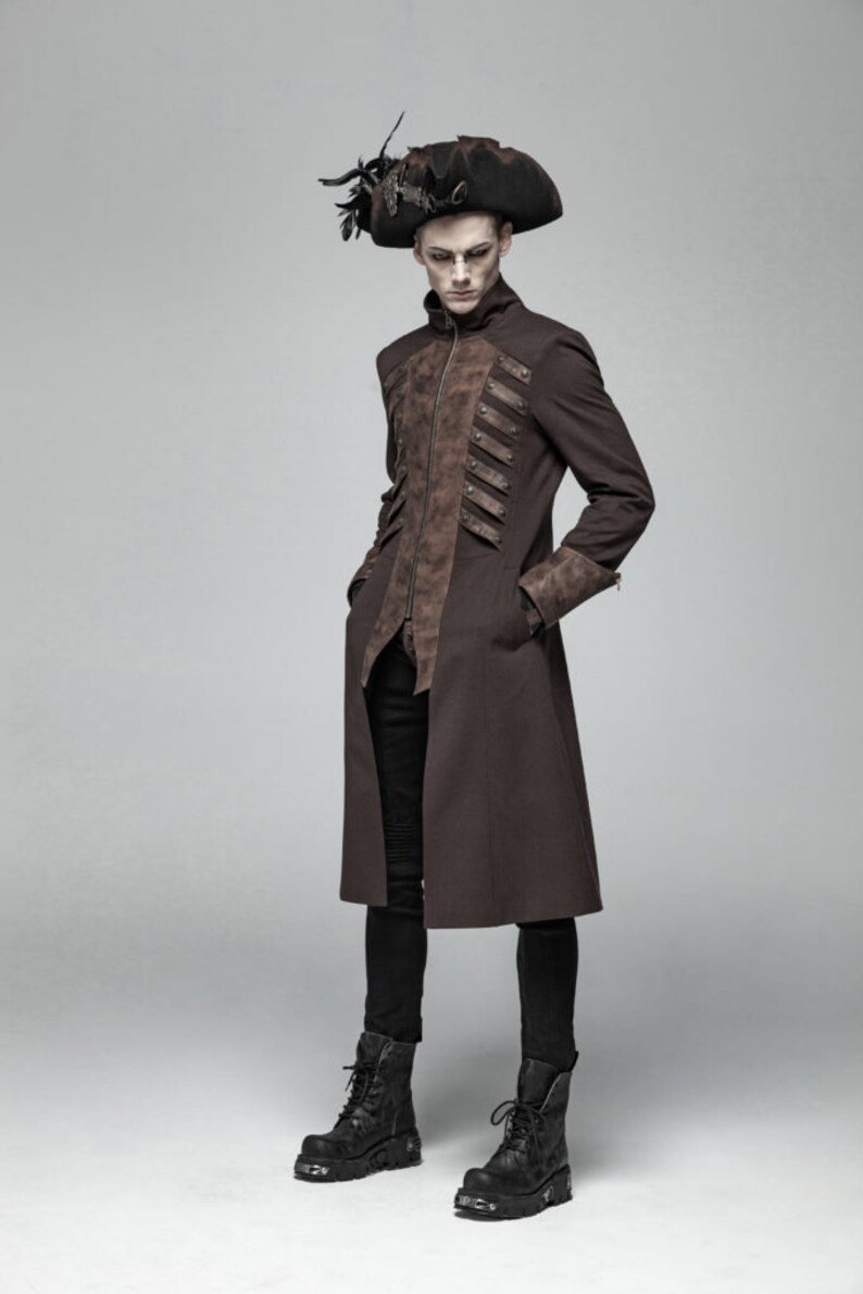 Steampunk Military Masquerade Jacket Over Coat Trench Etsy