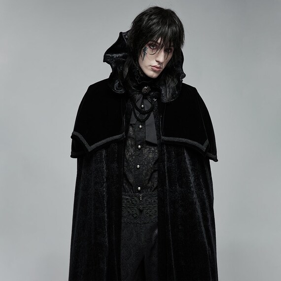 Black High Collar Cape Men & Women Masquerade Ball Party Etsy