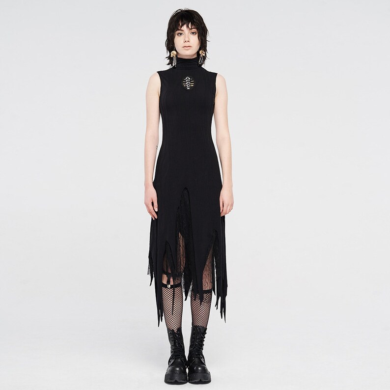 high neck gothic dress