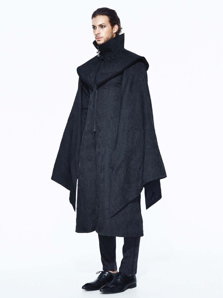 Coat with Cape High Collar Winter Cape Black Coat | Etsy