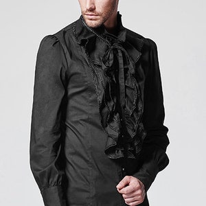 Men/'s Formal Ruffle Shirt Victorian Renaissance Groom Wedding Party Prom Blouse