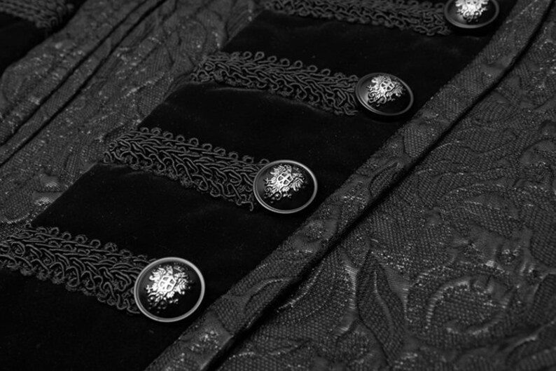 Vest Waistcoat Black Brocade Men's Formal Attire - Etsy