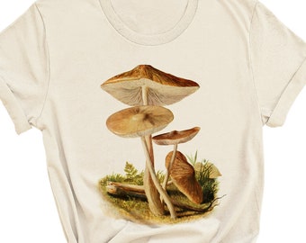 Vintage Mushroom Graphic Tee: Cottagecore Nature Shirt