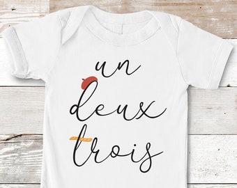 Un Deux Trois French Baby Bodysuit: Paris Graphic Infant Clothes