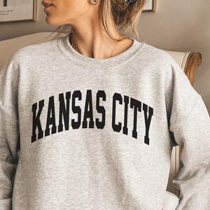 Kansas City Sweatshirt, Collegiate Text, Missouri Sweatshirt, Kansas City MO Crewneck Sweater, University Missouri Inspired