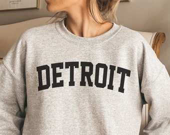 Detroit Sweatshirt: Collegiate Style Crewneck Sweater