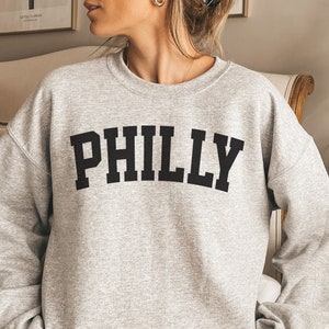 Philly Sweatshirt, Collegiate Text, Philadelphia Sweatshirt, Philly PA Crewneck Sweater, University State Inspired