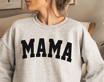 Collegiate Mama Sweatshirt: Trendy Varsity Mom Pullover