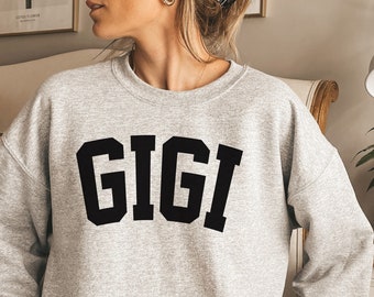 Gigi Sweatshirt: Collegiate Grandma Crewneck Sweater