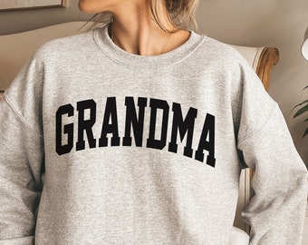 Grandma Sweatshirt: Collegiate Text Crewneck - Gift For Grandma