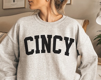Cincy Sweatshirt: Cincinnati OH Collegiate Crewneck Sweater