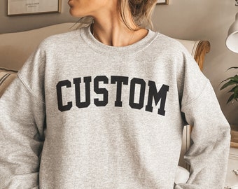 Custom College Letter Sweatshirt: Personalized University Crewneck