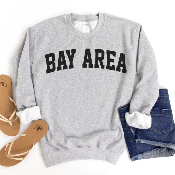 Bay Area Sweatshirt, Collegiate Text, California Sweatshirt, SF California Crewneck Sweater, University State Inspired
