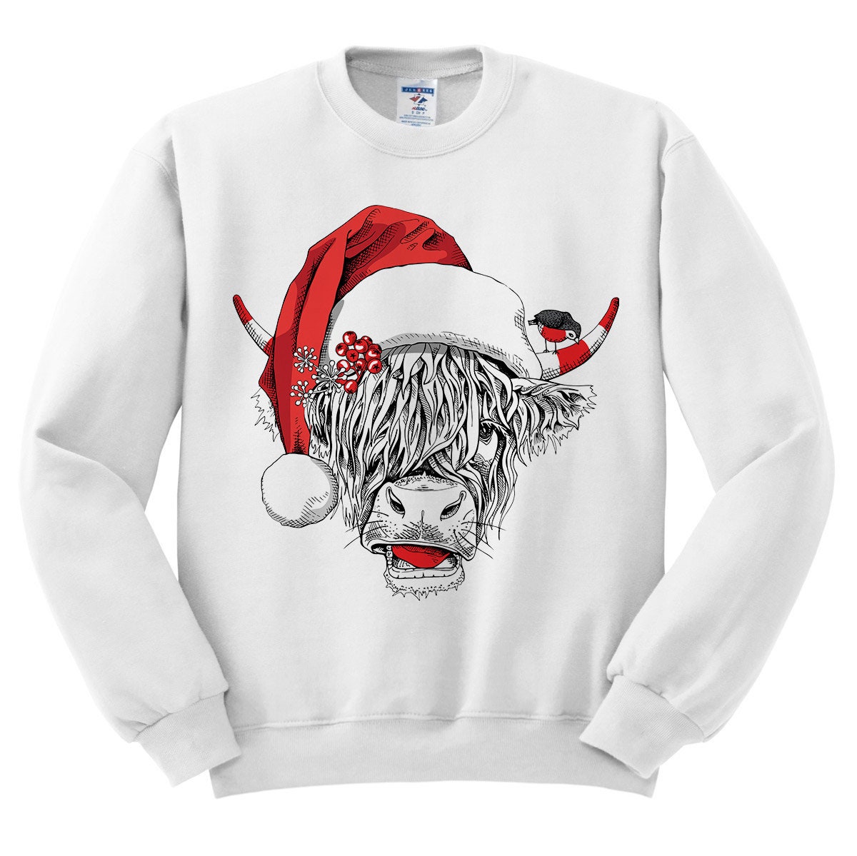 Highland Cow Santa Sweatshirt Holiday Cow Sweater Christmas Pullover Santa Farm Sweater Holiday Apparel Sweatshirt Cow Lover Gift Etsy Canada