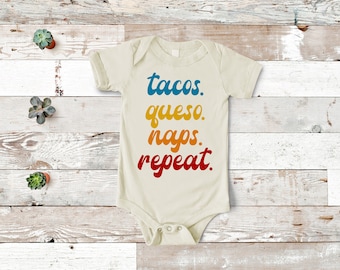 Cinco De Mayo Baby Bodysuit, Tacos Queso Naps Repeat