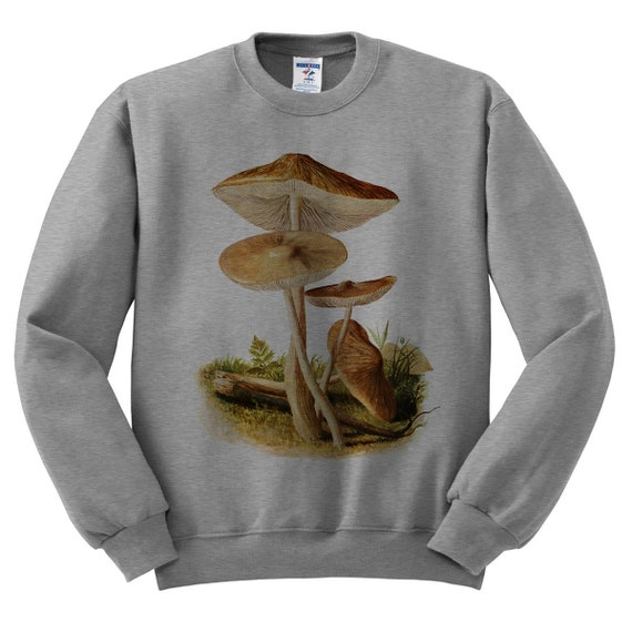 Vintage Mushroom Sweatshirt, Mushroom Sweater, Cottagecore Gift, Cottage Core Sweater, Nature Clothing, Illustration Shirt, Graphic Nature
