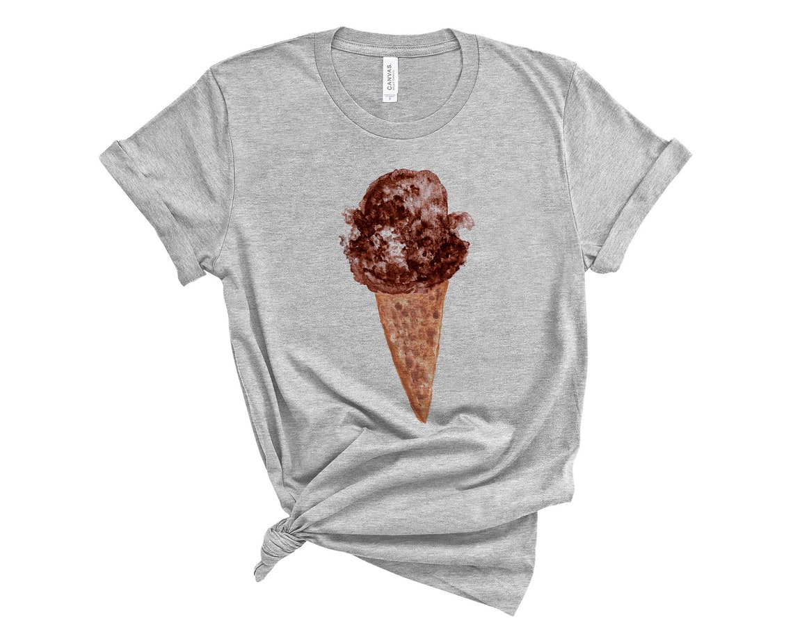 Chocolate Ice Cream Cones Full Print Shirt Ice Cream Shirt Etsy