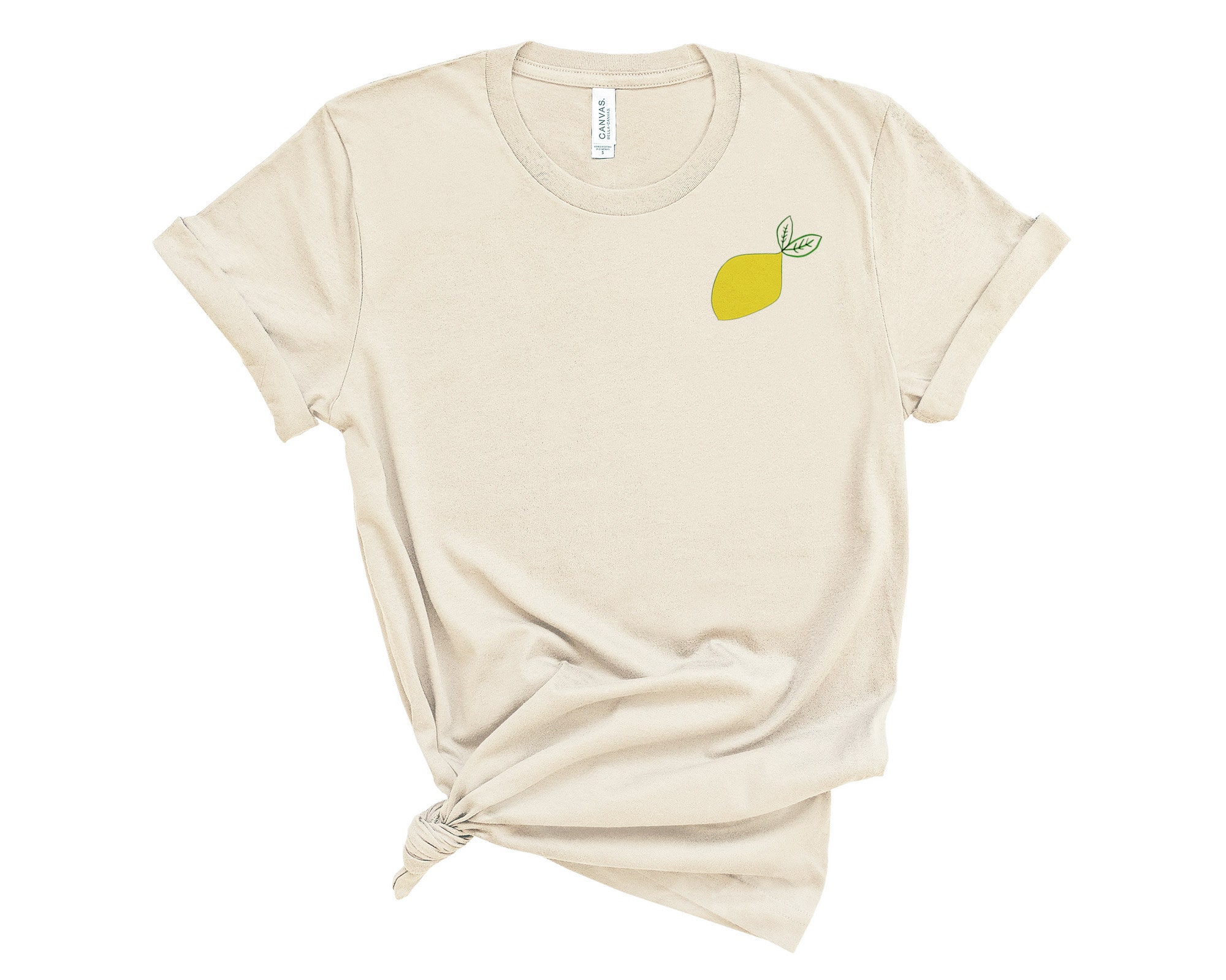 Lemon Pocket Shirt Lemon Print Left Chest Lemon Tee Fruit | Etsy