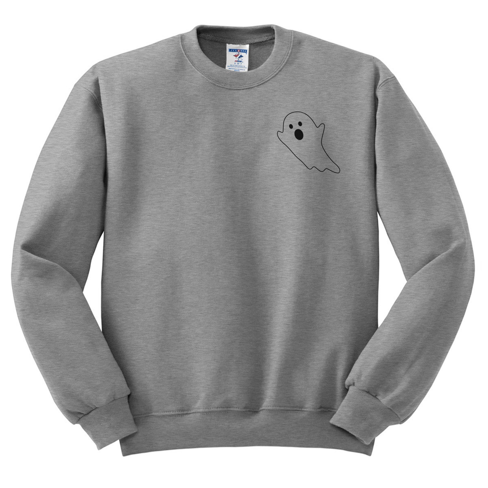 Ghost Sweatshirt Ghost Print Left Chest Ghost Shirt Ghost Etsy
