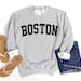 Boston Sweatshirt, Collegiate Text, Massachusetts Sweatshirt, Boston MA Crewneck Sweater, University State Inspired