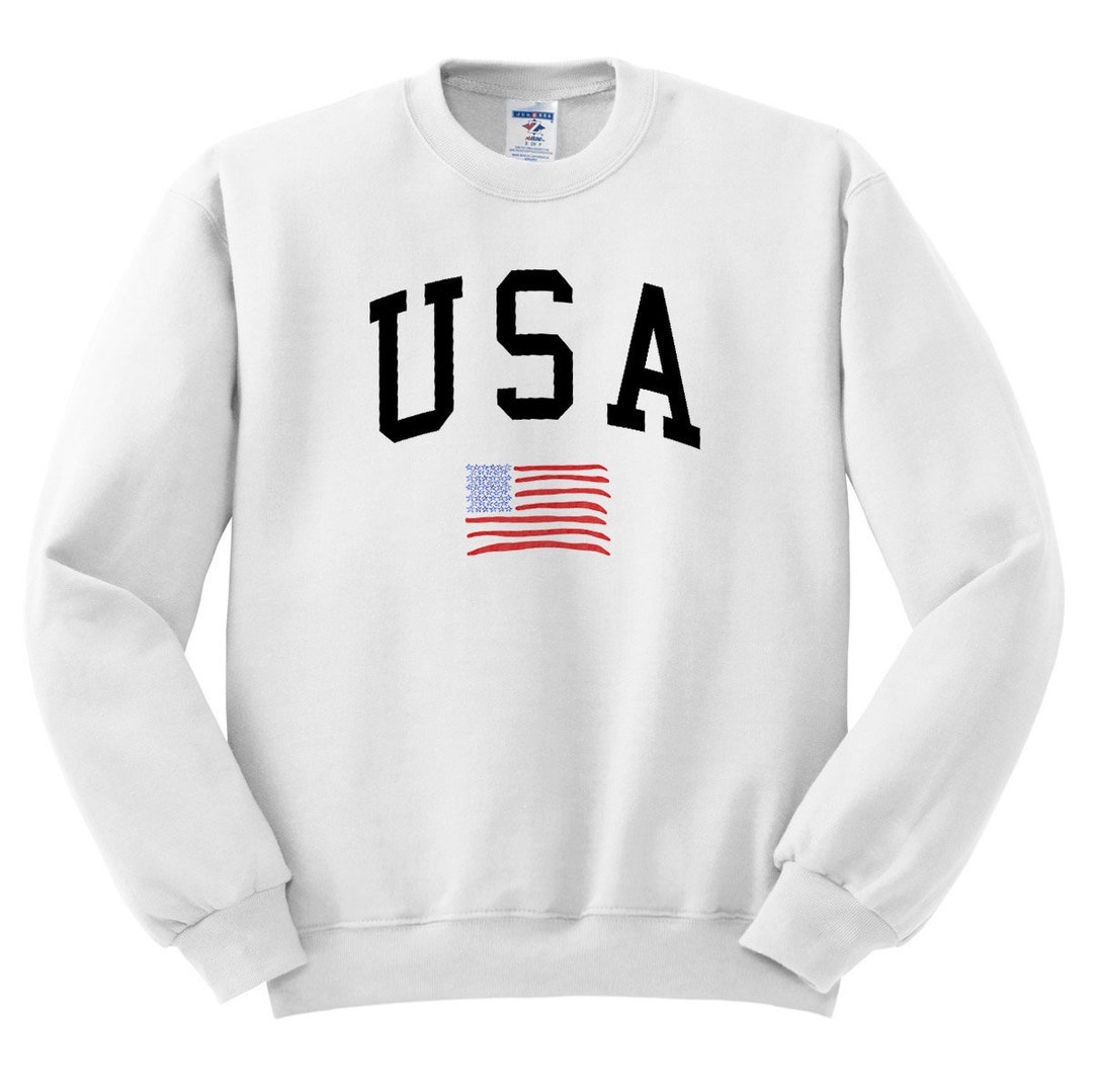 USA Flag Sweatshirt, 4th of July Sweater, Cute July Fourth Crewneck ...