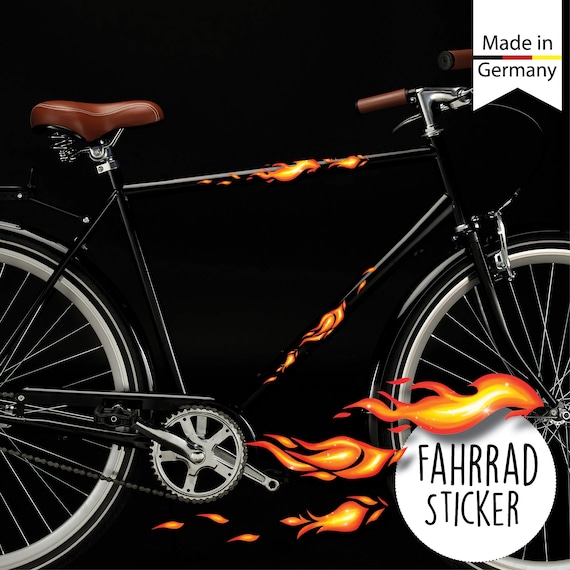 Bicycle Stickers Flames Fire Bicycle Sticker Bicycle Design Etsy