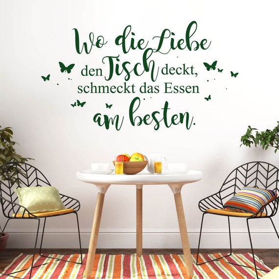 Wall Stickers Saying Dining Table Love Butterflies