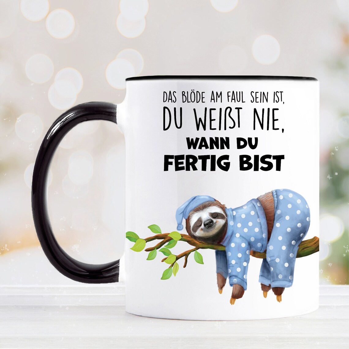 Tasse Bedruckt Faultier Spruch Faul Sein Geschenk Geburtstag Etsy