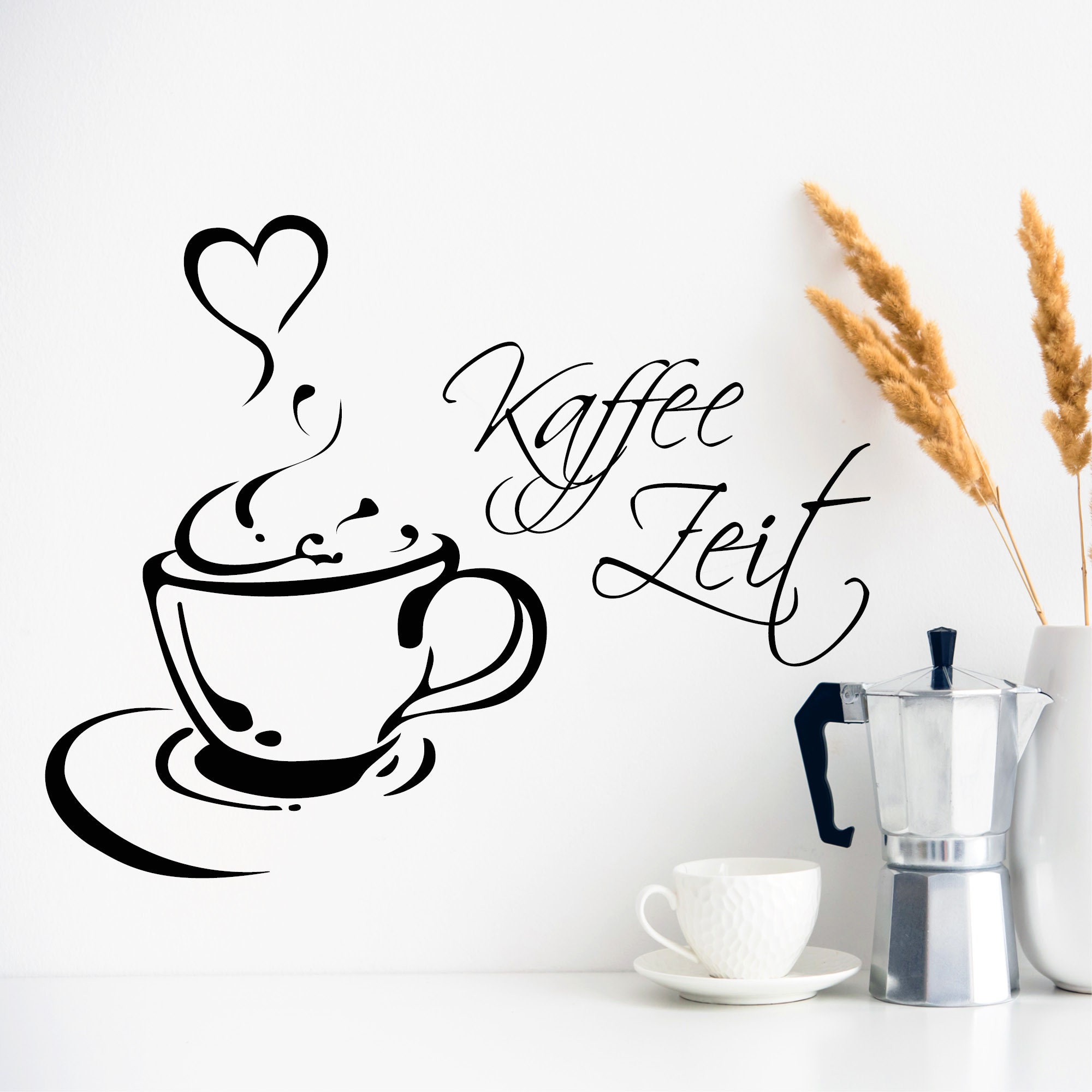 Wandtattoo Wandbild Kaffeezeit Mit Kaffeetasse, Aufkleber Für Die Küche,  Wanddekoration - Etsy Sweden