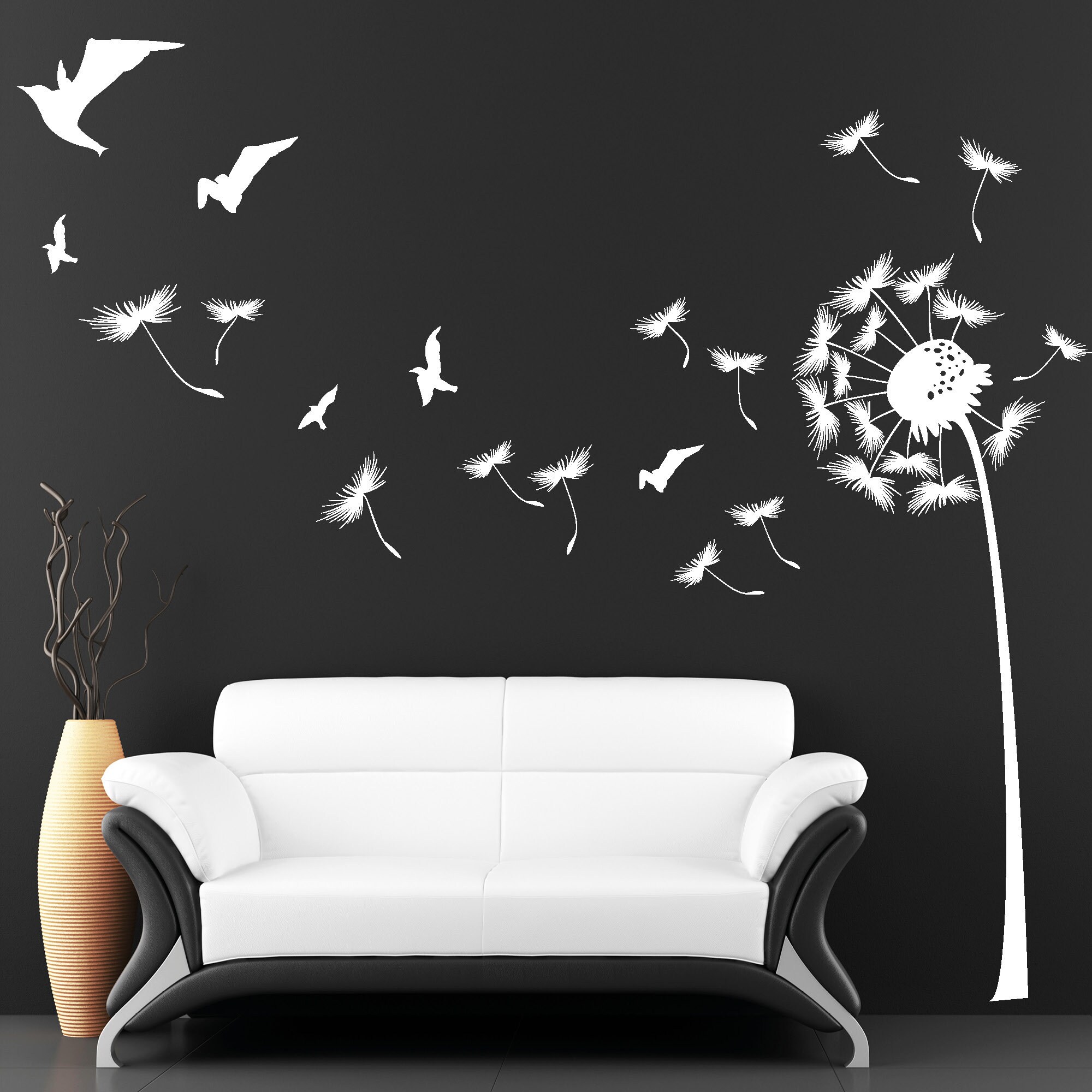 Einzigartig Etsy Wandtattoo Pusteblume Wandtattoo Pusteblume Vogel Löwenzahn 190x