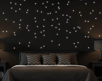 Aedcbaide Pegatinas de pared fluorescentes 849 piezas Estrellas fluorescentes luminosas Luna y espacio exterior Astronauta Lunares Pegatina de pared brillante Perfecta para niños Azul 