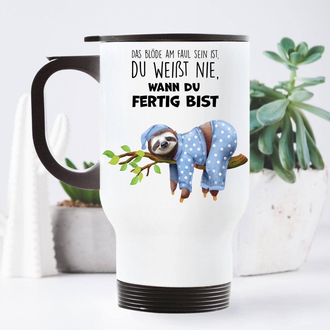 Thermobecher Faultier mit Spruch Weihnachtsgeschenk Etsy.de