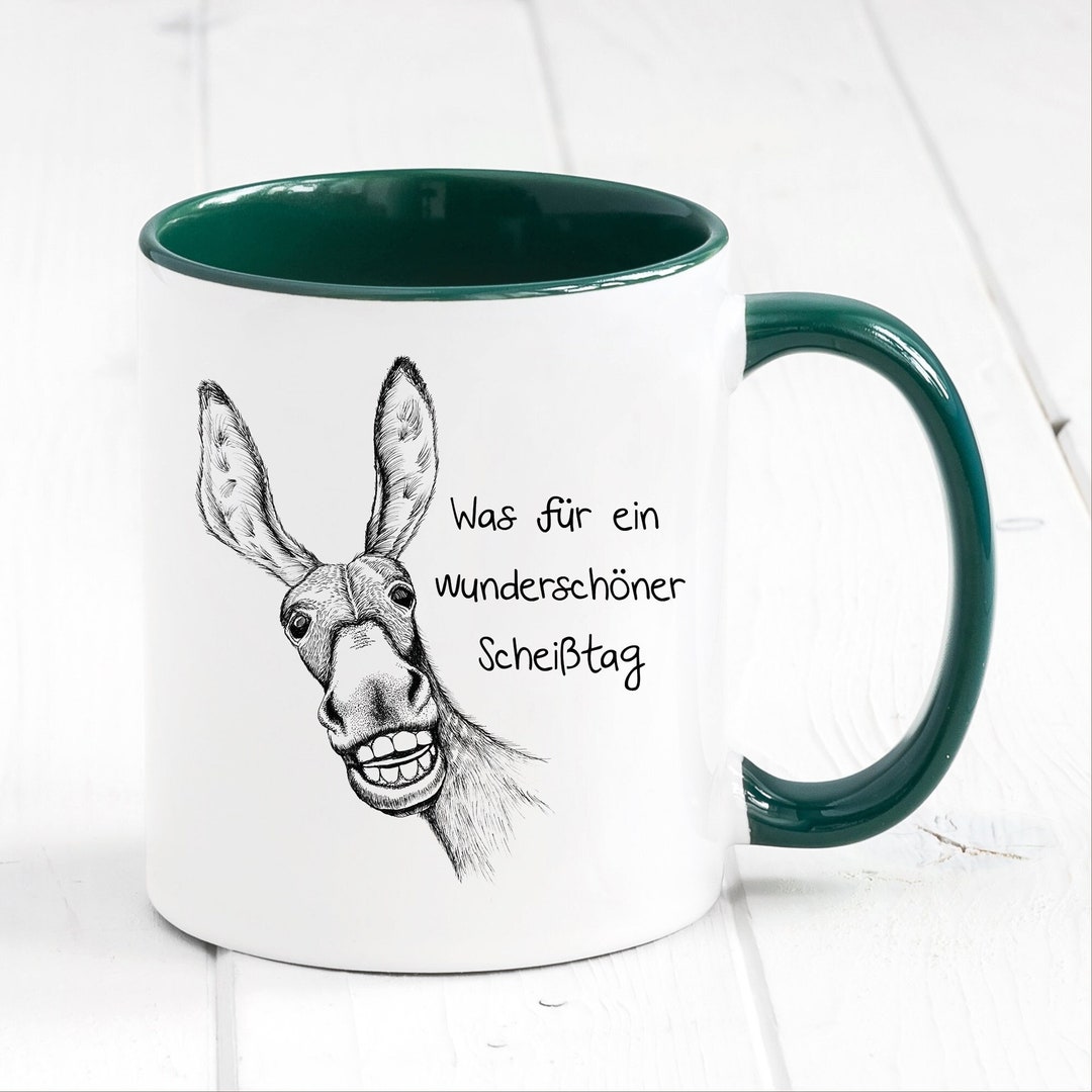 Bedruckte Tasse Esel mit Spruch Was für ein wundervoller Etsy.de