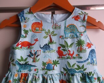 Mint dinosaurs dress