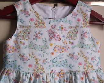 Bunnies and flowers dress