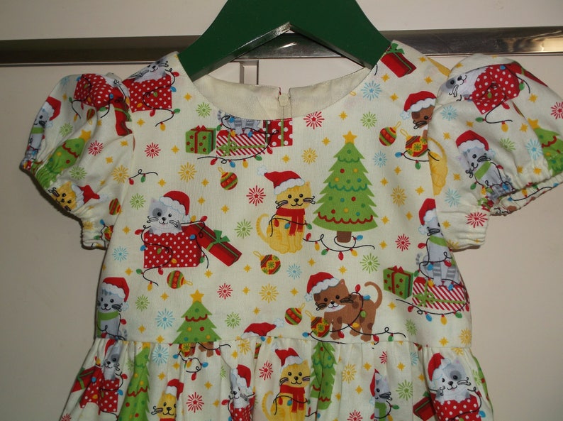 Christmas kittens lemon dress