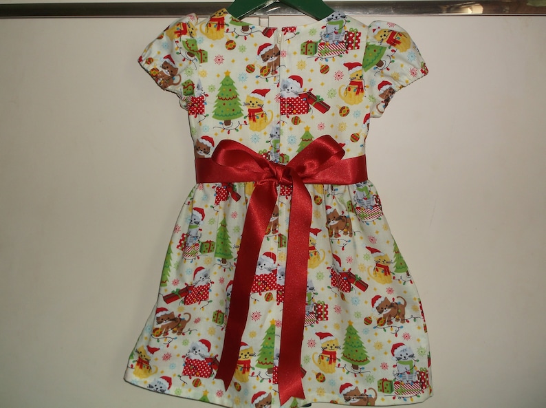 Christmas kittens lemon dress