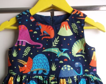 Navy dinosaurs dress