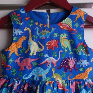 Blue dinosaurs dress image 1