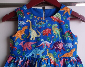 Blue dinosaurs dress