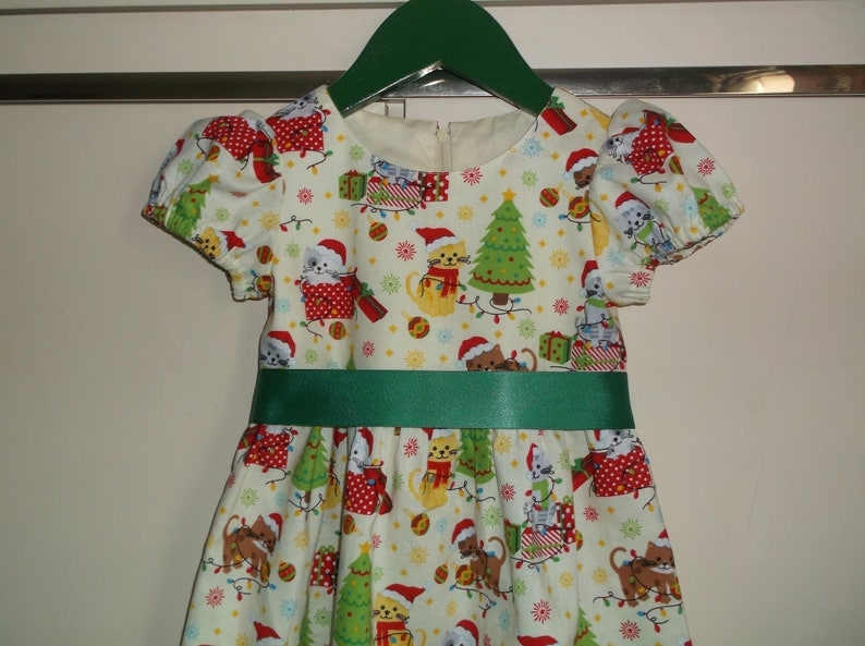 Christmas kittens lemon dress