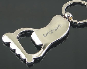 Personalized Baby Shower Favor Boy Girl Foot Shaped Keychain