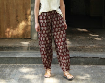Personalized Brown L Vintage Hipster Womens Pajama Pants