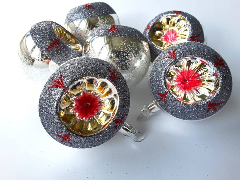 Czechoslovakia Blown Glass Christmas Bulbs Ornaments Etsy