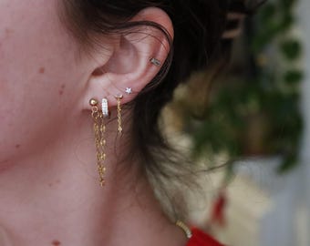 Gold Chain Loop Earrings