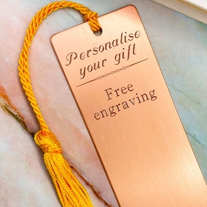 Customised gift custom engraved bookmark personalised gift copper bookmark gifts for her, gifts for him, gifts for men, personalized for him