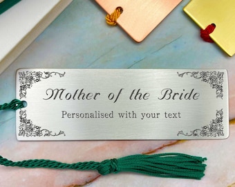 Mother of the Bride Gifts, Mother of the Groom, brides mother gifts, grooms mother gifts, wedding bookmarks, custom wedding favors,