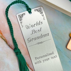 Grandma birthday gift, Personalised gifts for grandma, grandma bookmark, worlds best grandma, gifts for nanny, nanny birthday, gran bookmark