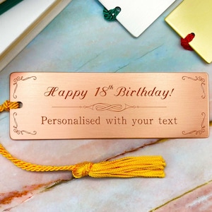 Personalised 18th Birthday gift, happy 18th gift, custom 18th birthday gift for him, birthday bookmark, engraved eighteenth birthday gift