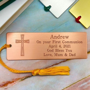 Personalised first communion gift, custom Baptism gift, engraved christening gift, religious bookmark, boy baptism gift, girl baptism gift